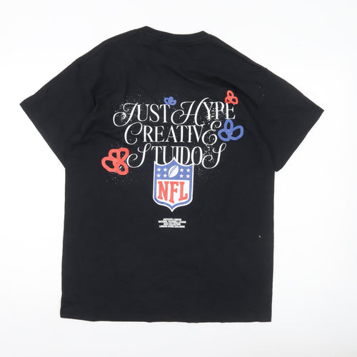Hype Men’s Black Medium NFL Graphic Print Logo T-Shirt