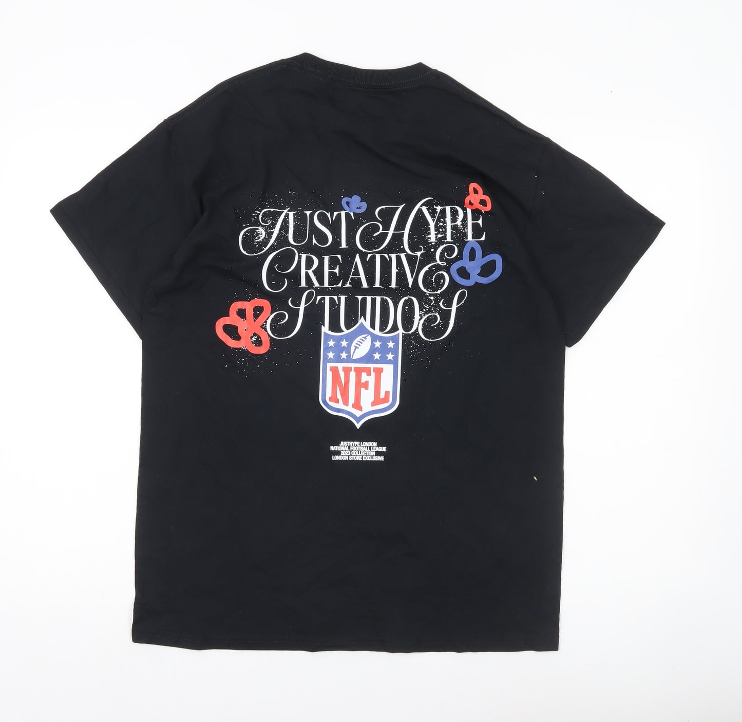 Hype Men’s Black Medium NFL Graphic Print Logo T-Shirt