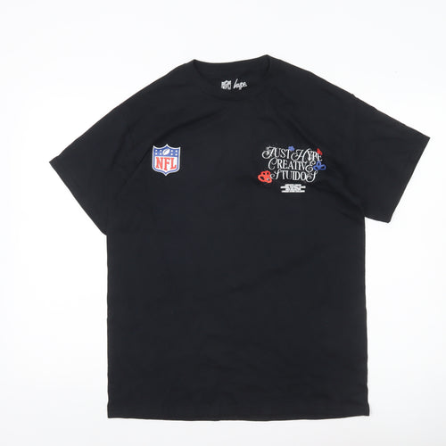Hype Men’s Black Medium NFL Graphic Print Logo T-Shirt