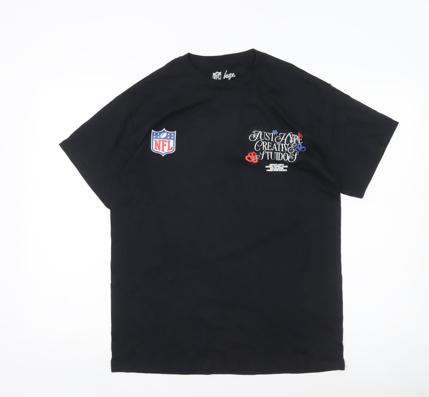 Hype Men’s Black Medium NFL Graphic Print Logo T-Shirt
