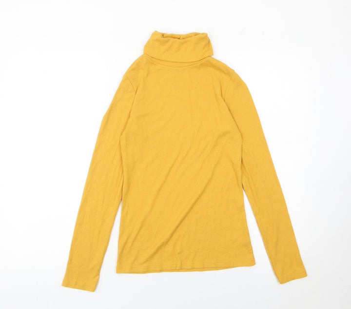 New Look Womens Yellow Roll Neck Slim Fit Jumper UK 12
