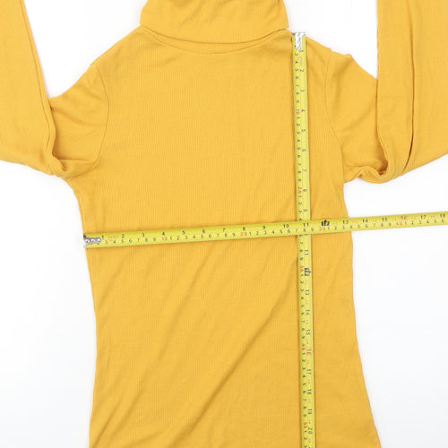 New Look Womens Yellow Roll Neck Slim Fit Jumper UK 12