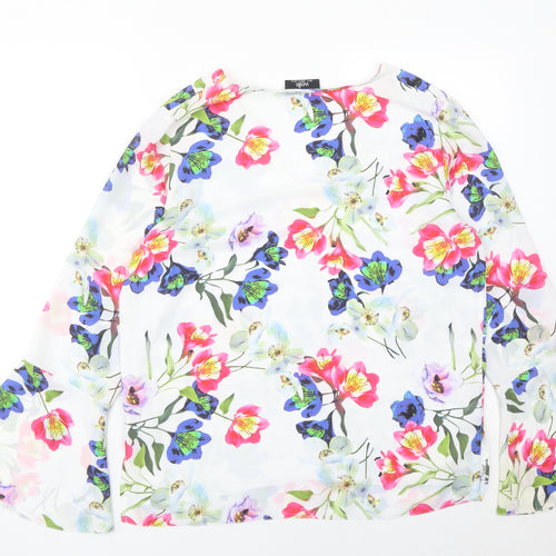 Wallis Womens Multicoloured Floral Blouse Size 14 Tunic Chiffon