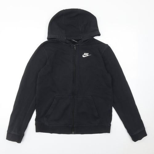 Nike Boys Black XL Full Zip Hoodie Sweatshirt Fleece Pockets