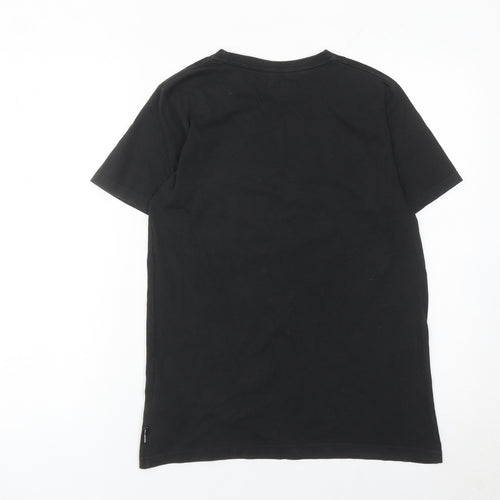 Billabong Boys Black Graphic T-Shirt Size 14 Years Short Sleeve Cotton