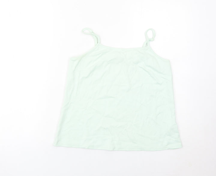 Denim & Co Womens Green Spaghetti Strap Camisole Tank Top S