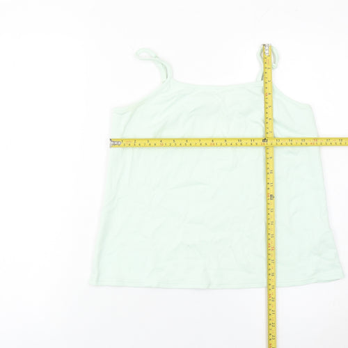 Denim & Co Womens Green Spaghetti Strap Camisole Tank Top S