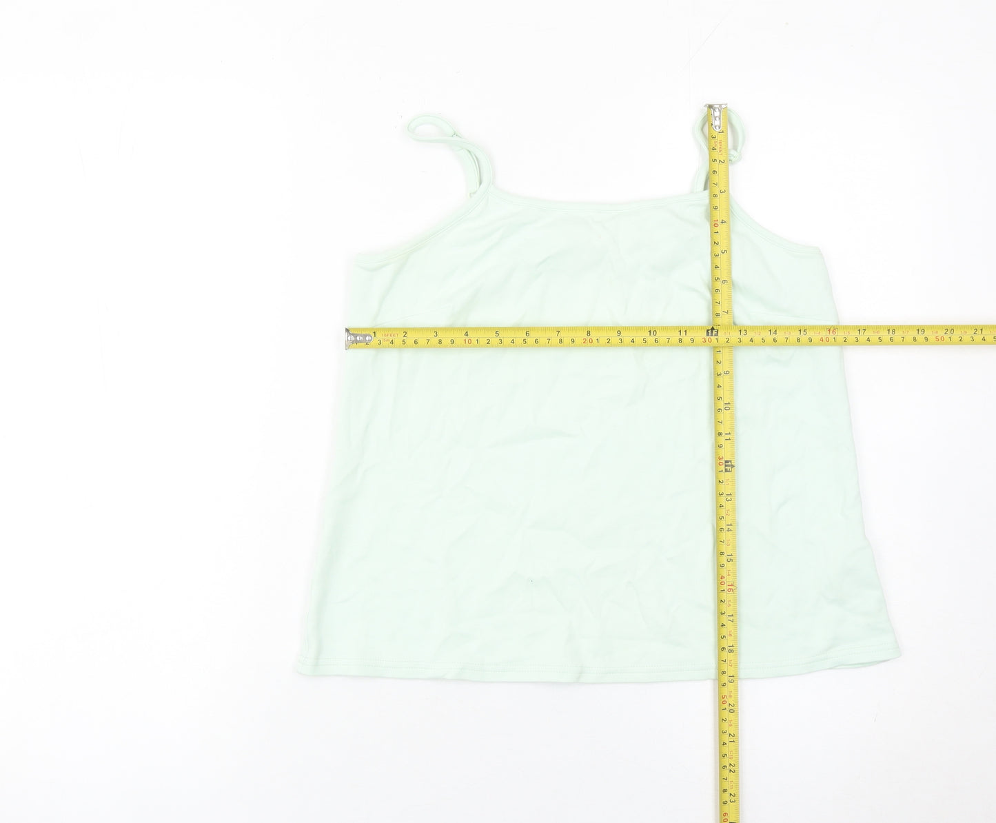 Denim & Co Womens Green Spaghetti Strap Camisole Tank Top S