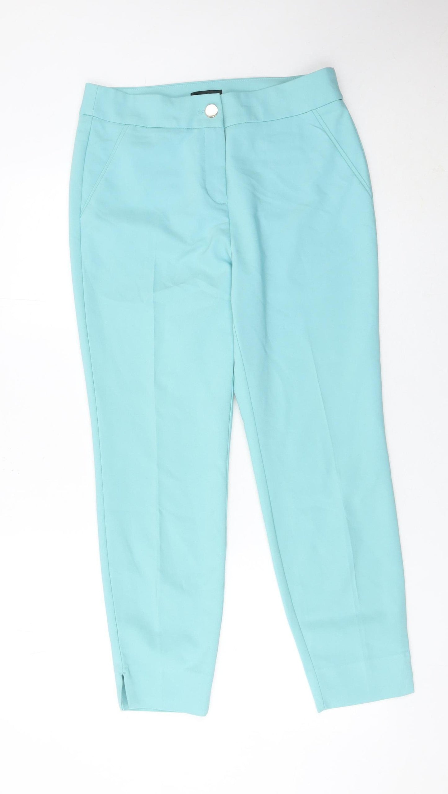 Matalan Women Blue Slim Fit Stretch Trousers UK 12 Regular