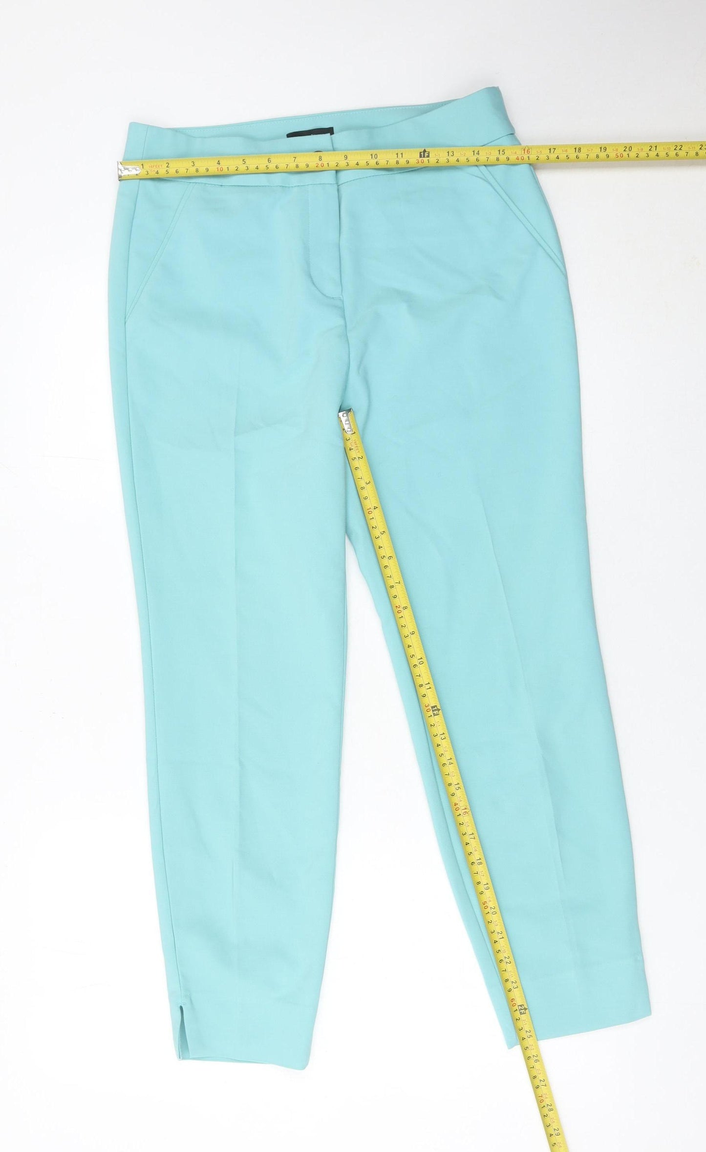 Matalan Women Blue Slim Fit Stretch Trousers UK 12 Regular