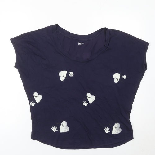 Gap Womens Blue XS Cotton Crew Neck Graphic T-Shirt