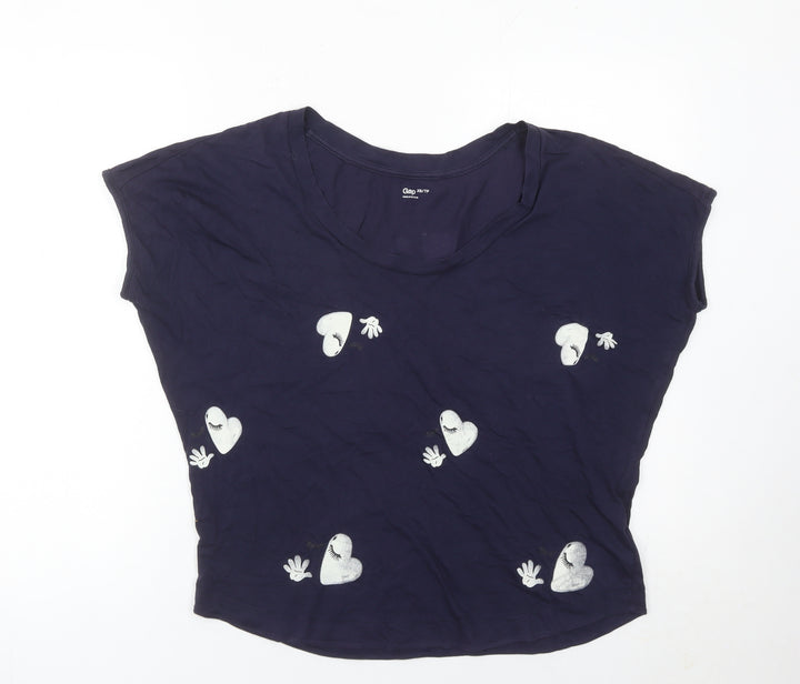 Gap Womens Blue XS Cotton Crew Neck Graphic T-Shirt
