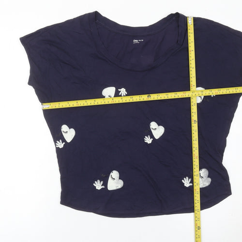 Gap Womens Blue XS Cotton Crew Neck Graphic T-Shirt