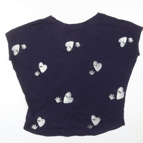 Gap Womens Blue XS Cotton Crew Neck Graphic T-Shirt