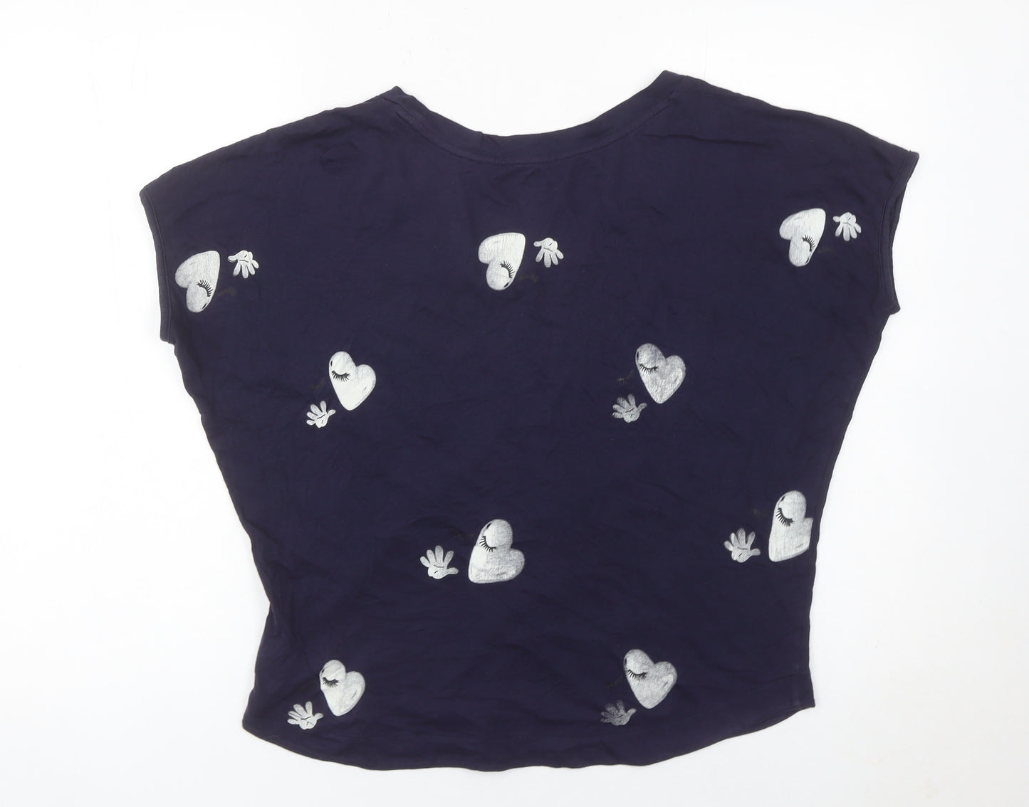 Gap Womens Blue XS Cotton Crew Neck Graphic T-Shirt