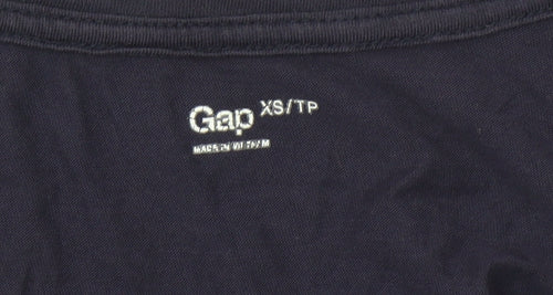 Gap Womens Blue XS Cotton Crew Neck Graphic T-Shirt