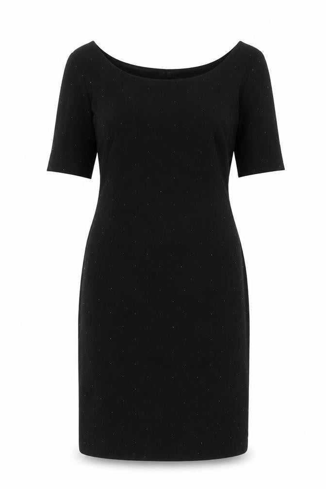 Kaliko Womens Black Sheath Dress Size 12 Wool Blend Knee Length