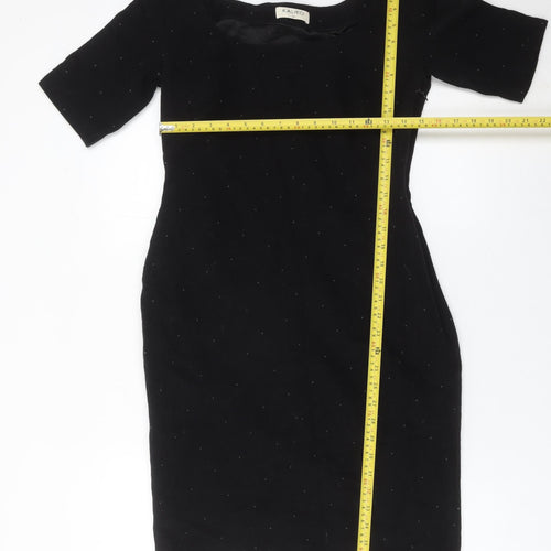 Kaliko Womens Black Sheath Dress Size 12 Wool Blend Knee Length