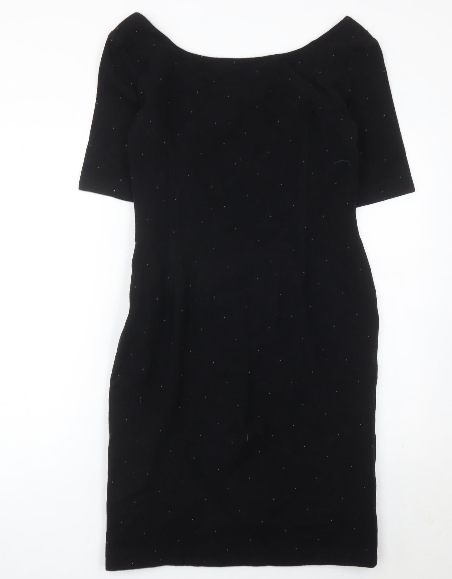 Kaliko Womens Black Sheath Dress Size 12 Wool Blend Knee Length