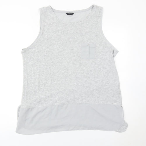 Marks and Spencer Women Grey Tank Top Size 18 Basic Scoop Neck