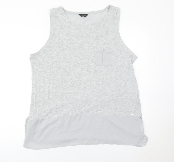 Marks and Spencer Women Grey Tank Top Size 18 Basic Scoop Neck