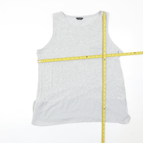 Marks and Spencer Women Grey Tank Top Size 18 Basic Scoop Neck