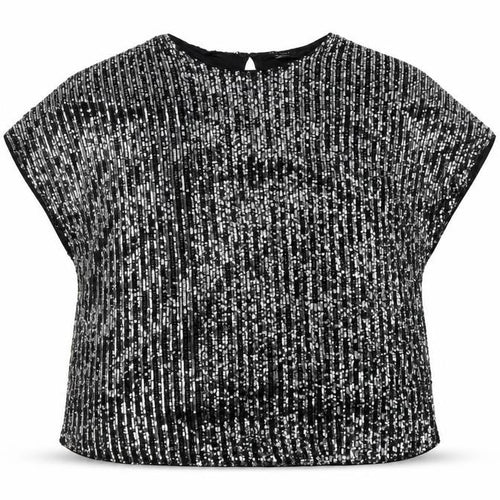 New Look Women Black Sequin Tunic Blouse UK 20 Plus Party Top