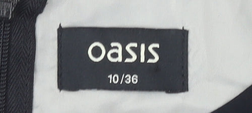 Oasis Women’s Black Size 10 Fit & Flare Geometric Knee Dress