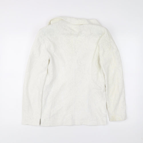 Miss Selfridge Women’s White Floral Lace Blazer UK 10 Single-Breasted