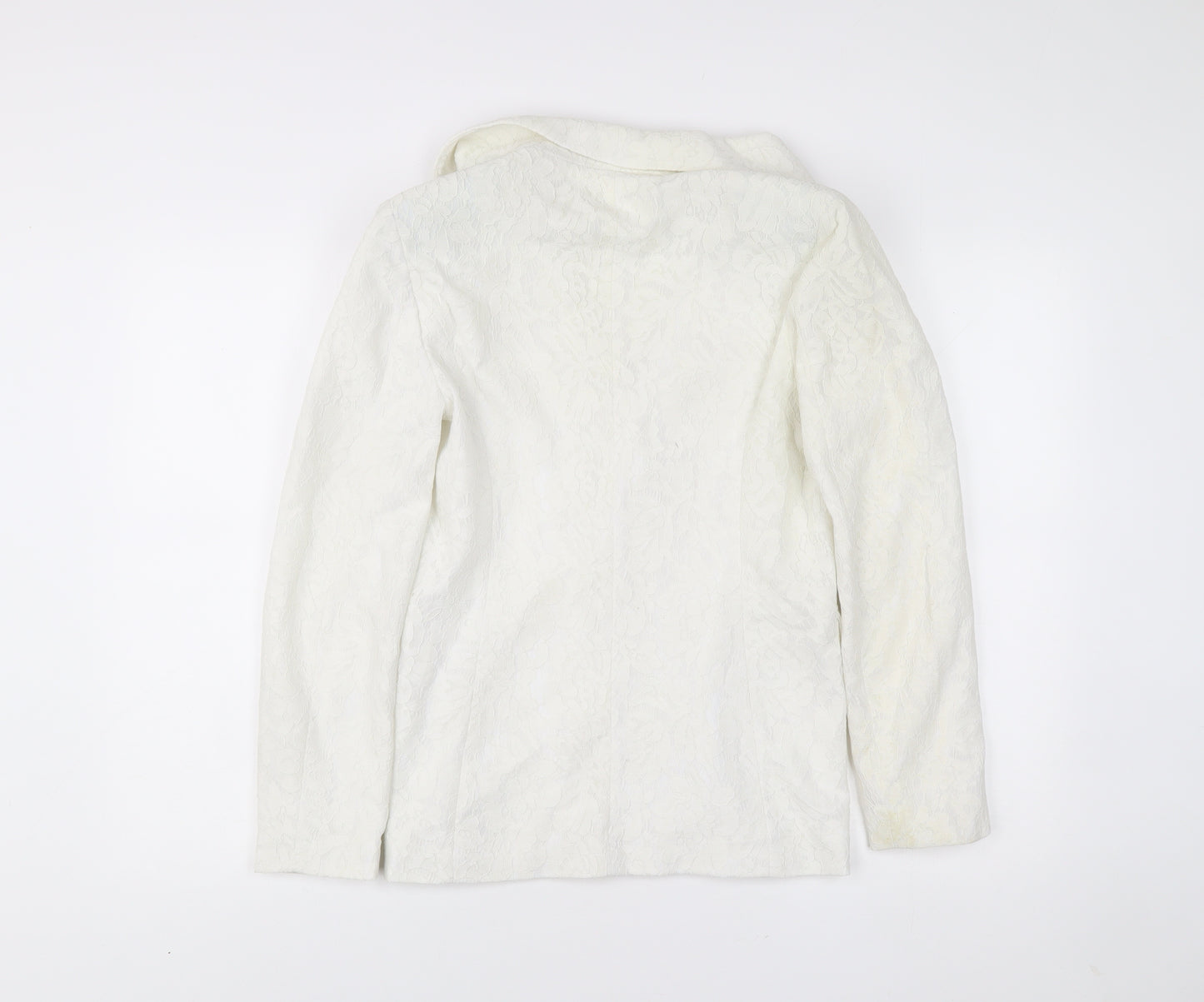 Miss Selfridge Women’s White Floral Lace Blazer UK 10 Single-Breasted