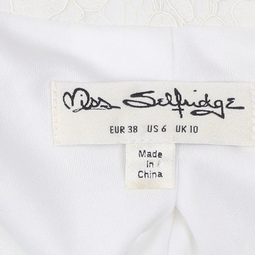 Miss Selfridge Women’s White Floral Lace Blazer UK 10 Single-Breasted