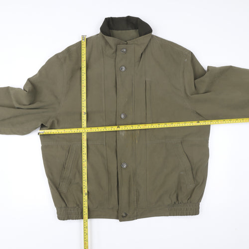 Men’s Green Polyester Jacket L 41-43in Basic Casual Elastic Waist