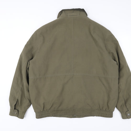 Men’s Green Polyester Jacket L 41-43in Basic Casual Elastic Waist
