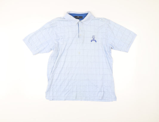 Dino Bazzi Men's Blue Polo Shirt M Short Sleeve Collared Casual