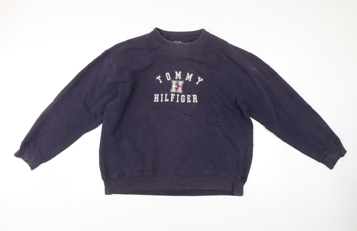 Tommy Hilfiger Men’s Blue XL Pullover Sweatshirt Logo Crew Neck
