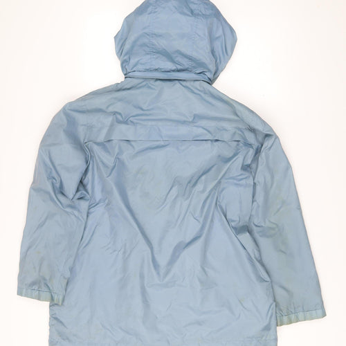 Dannimac Womens Blue Hooded Rain Coat Jacket UK 12 Medium Waterproof