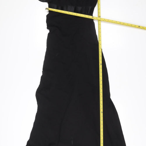 Ever Pretty Women’s Black Size 6 Maxi Evening Dress V-Neck Flutter Sleeve