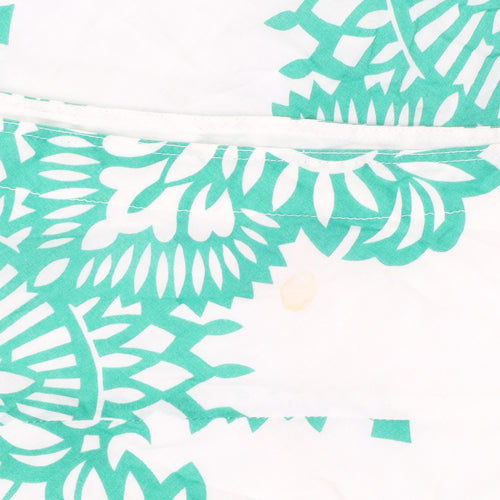 Monsoon Women’s Green Floral A-Line Cotton Skirt UK 14 Knee Length