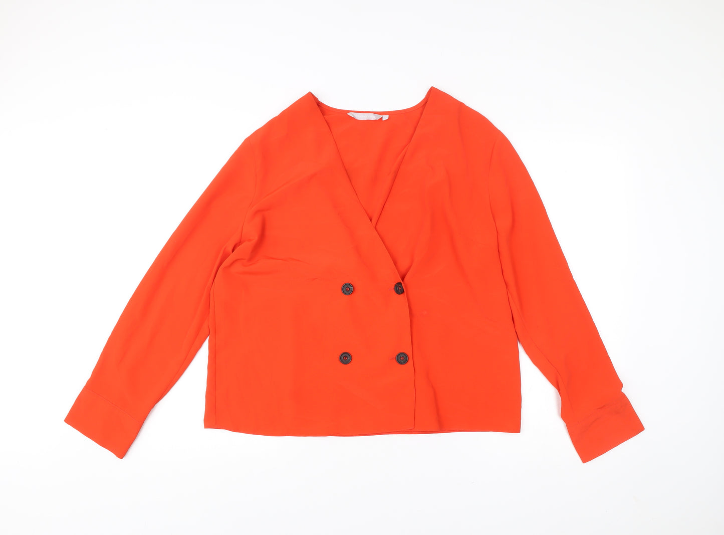 Red Herring Womens Red Blazer Jacket Size 16 Buttoned Cropped