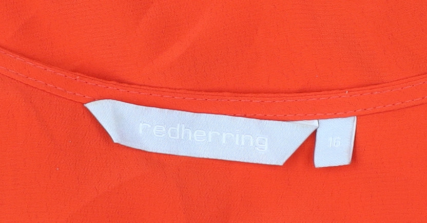 Red Herring Womens Red Blazer Jacket Size 16 Buttoned Cropped