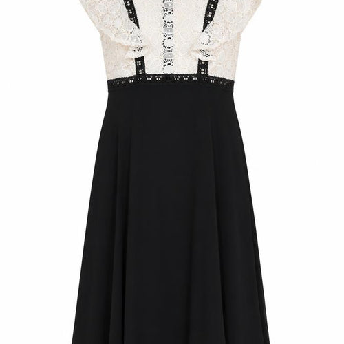 Little Mistress Women’s Black White Lace Midi A-Line Maternity Dress Size 12