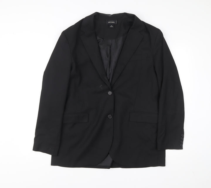 Monki Unisex Black Blazer Medium Chest Notch Lapel Jacket