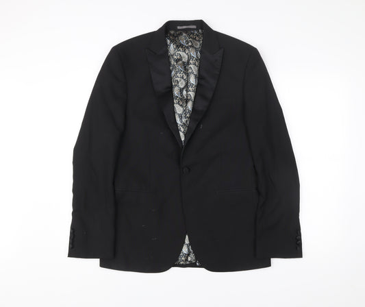 Next Men's Black 38R Shawl Lapel One Button Tuxedo Jacket