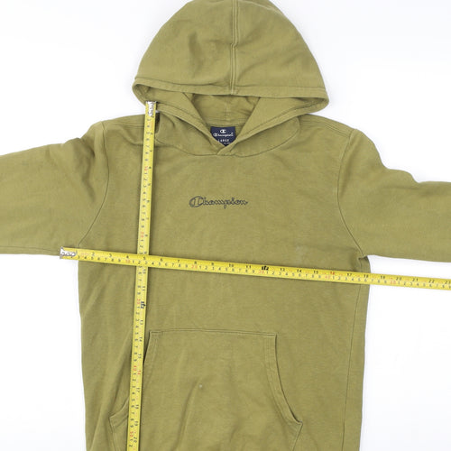 Champion Boys Green Pullover Hoodie 11-12 Yrs Regular Fit Logo Sportswear