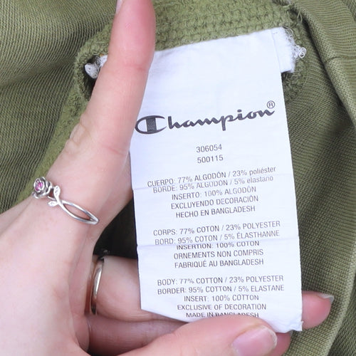 Champion Boys Green Pullover Hoodie 11-12 Yrs Regular Fit Logo Sportswear