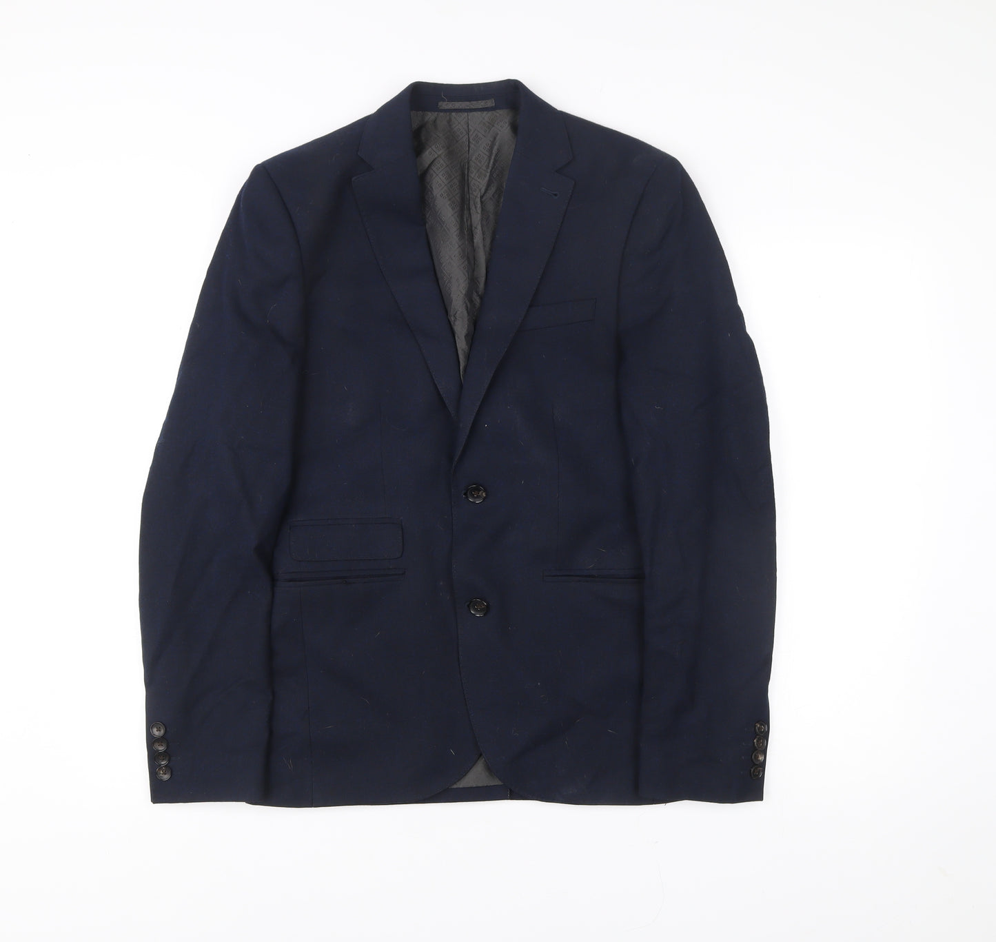 Next Men's Blue 36R Wool Blend Blazer Jacket Tailoring