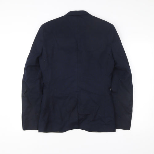 Next Men's Blue 36R Wool Blend Blazer Jacket Tailoring