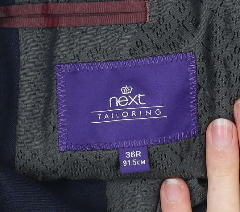 Next Men's Blue 36R Wool Blend Blazer Jacket Tailoring