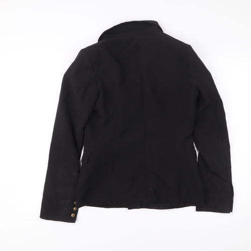 Attentif Paris Womens Black Size 12 Double-Breasted Suit Jacket