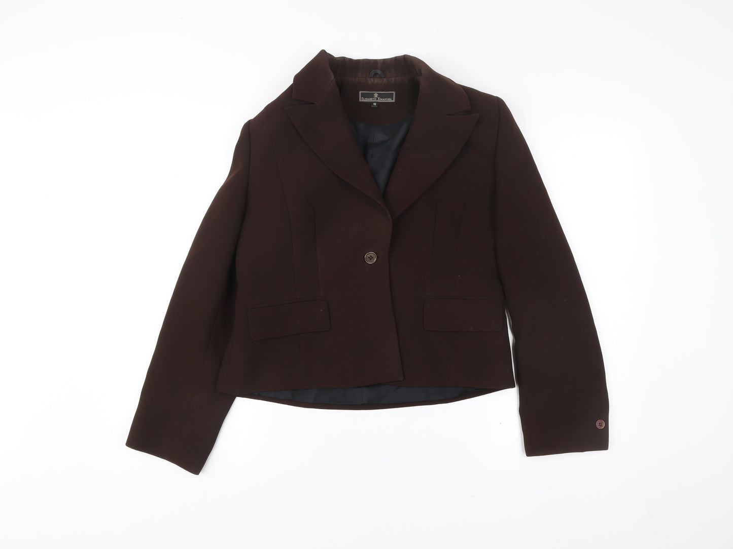 Elizabeth Emanuel Women’s Brown Blazer Jacket Size 16 Workwear